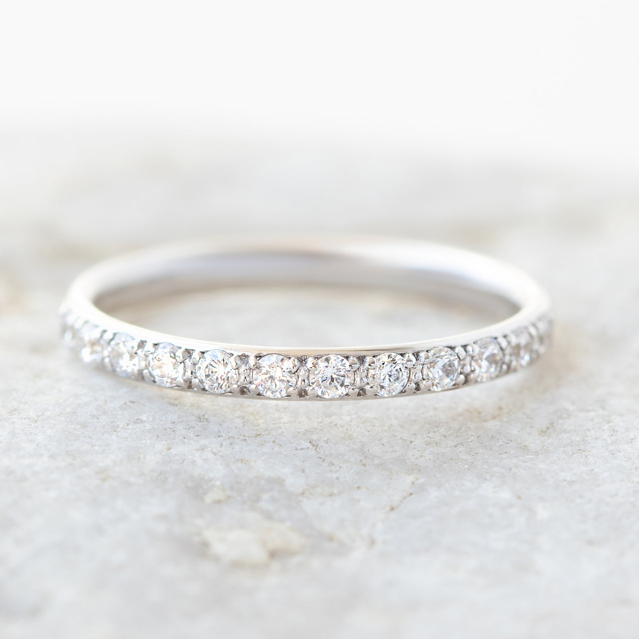 Round Brilliant Cut Half Eternity Wedding Band