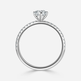 1.90 CT Pear Moissanite Pave Engagement Ring