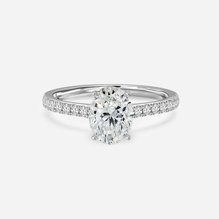 1.0 CT Oval Cut Moissanite Pave Bridal Ring Set