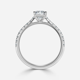 1.0 CT Radiant Cut Moissanite Pave Bridal Ring Set