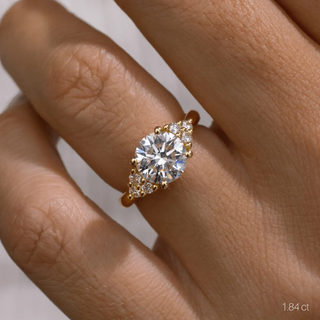 1.84  CT Round Moissanite Cluster Engagement Ring