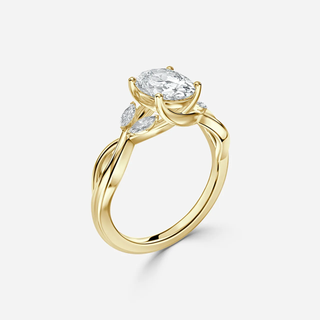 1.0  CT Oval Moissanite twisted Engagement Ring