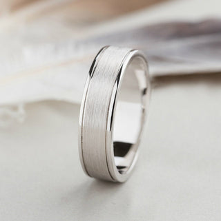 Matte Brushed and Shinny Finish Men's Wedding Band