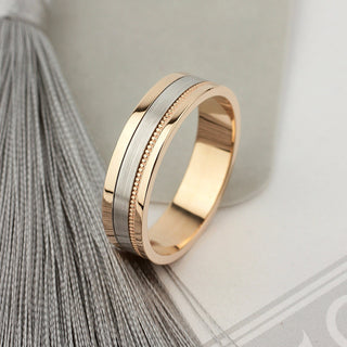 Unique Two Tone Men's Wedding Band