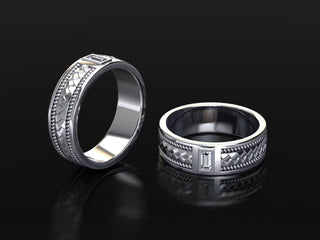 0.16 CT Baguette Cut Moissanite Braided Men's Wedding Band