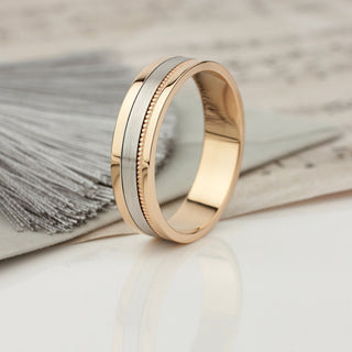 Unique Two Tone Men's Wedding Band