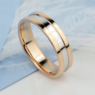 Striking Two-Tone Look Men's Wedding Band