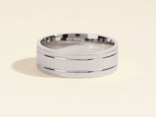 Men's Band with Thick Brushed Finish Solid Wedding Band