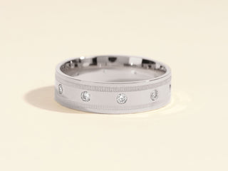 0.15 CT Round Ten-Stone Style Men's Wedding Band.