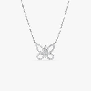 0.35 TCW Round Cut Butterfly Moissanite Diamond Necklace