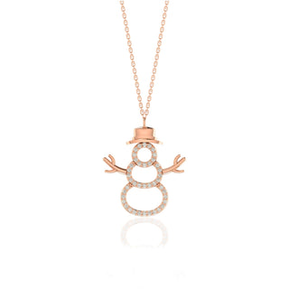 0.25 TCW Round Cut Snowman Moissanite Diamond Necklace