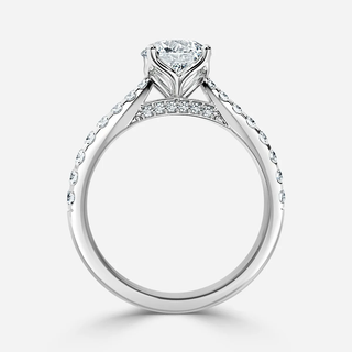 1.60 CT Marquise Moissanite Pave Engagement Ring