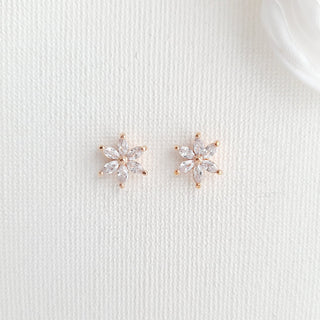 1.0 TCW Marquise Moissanite Flower Minimalist Earrings