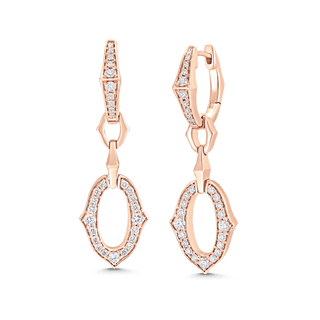 0.70 TCW Round Moissanite Diamond Link Drop Earrings