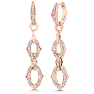 0.70 TCW Round Moissanite Diamond Link Drop Earrings