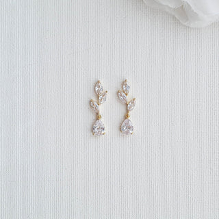 3.0 TCW Pear & Marquise Leaf Drop Earrings