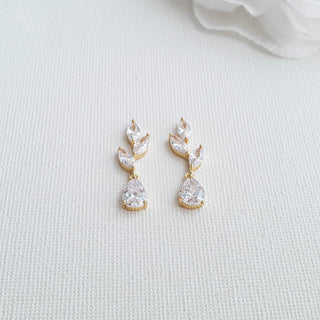 3.0 TCW Pear & Marquise Leaf Drop Earrings