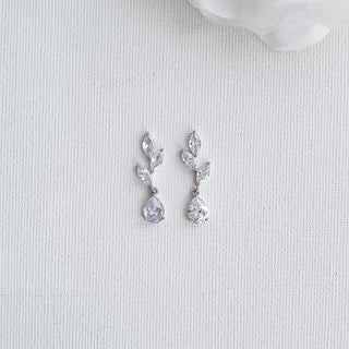 3.0 TCW Pear & Marquise Leaf Drop Earrings