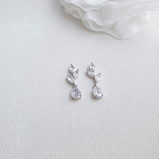 3.0 TCW Pear & Marquise Leaf Drop Earrings