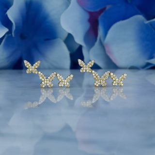 0.56 TCW Round Moissanite Diamond Ear Crawlers Earrings