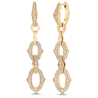 0.70 TCW Round Moissanite Diamond Link Drop Earrings