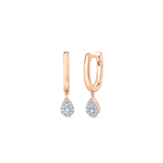 Moissanite Diamond Drop Huggie Earrings